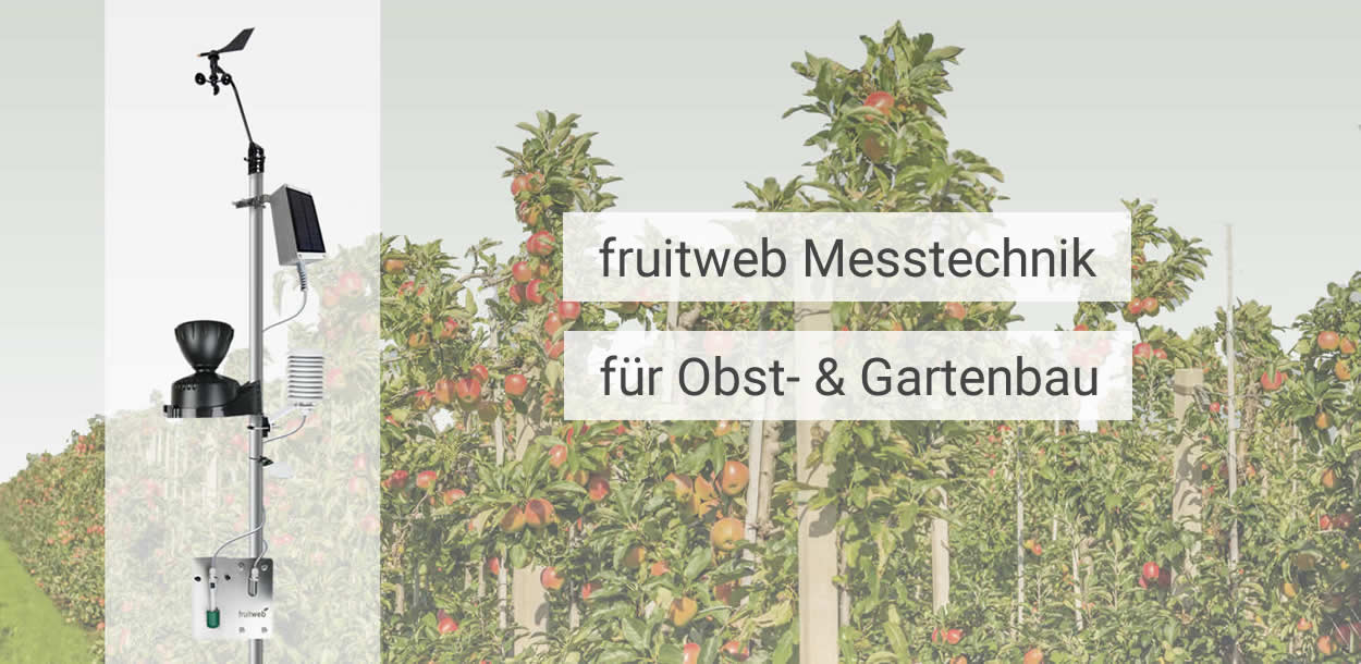 Apfelplantage mit fruitweb SC-FW Wetterstation